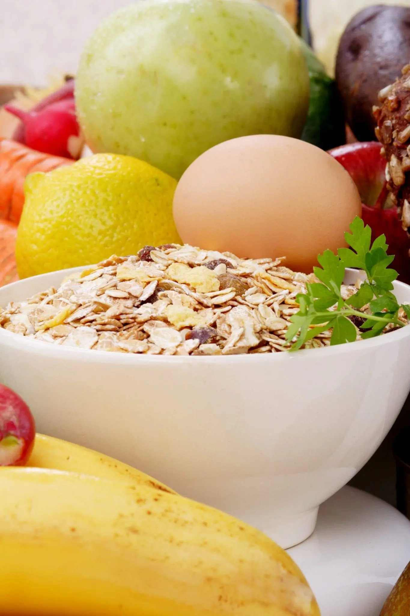 Fresh Vegetables, Fruits and other foodstuffs. Shot in a studio.