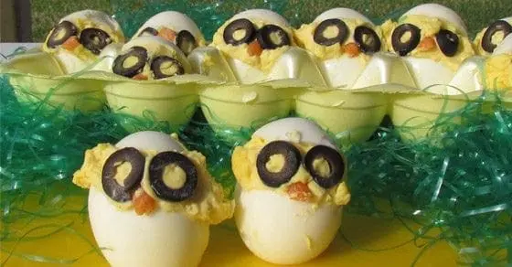 Cooking with Kids: Hatching “wide-eyed” Chicks (Deviled Eggs)
