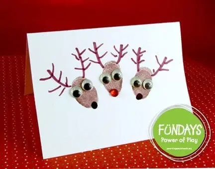 Fingerprint Reindeer Cards Fun and Functional