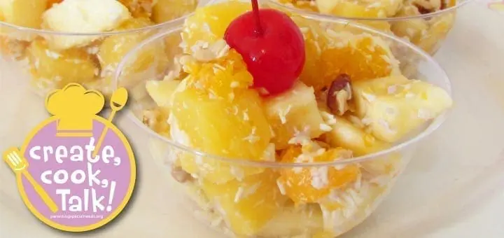 Cooking with Kids Healthy Ambrosia Fruit Salad Dessert2
