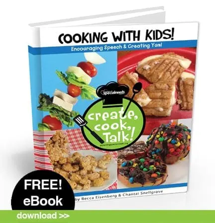 Cooking with Kids -encouraging Speech and Creating Yum cookbook.