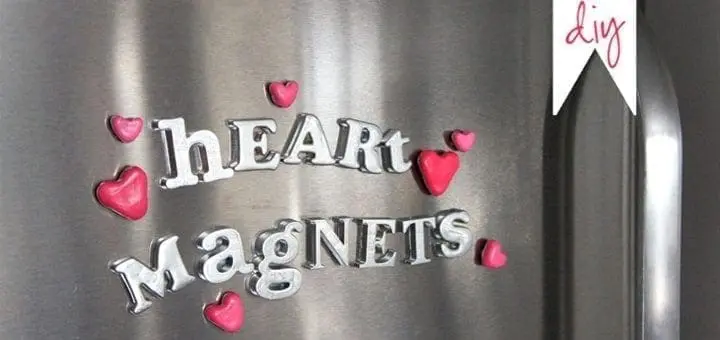 DIY Valentine Craft: Heart Magnets