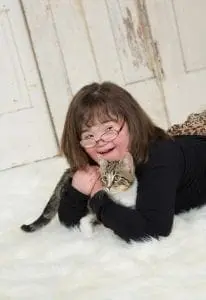 Jaycee with her cat Anna