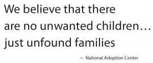 National Adoption Center Quote