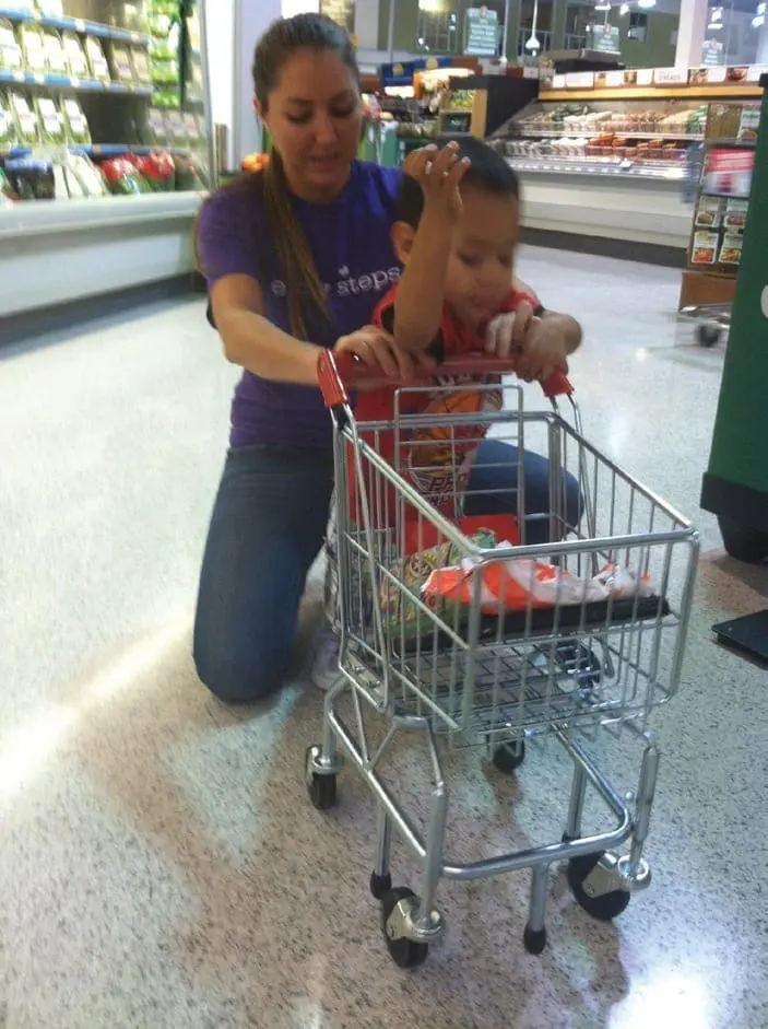 My son’s provider at Publix encouraging me to shop outside.