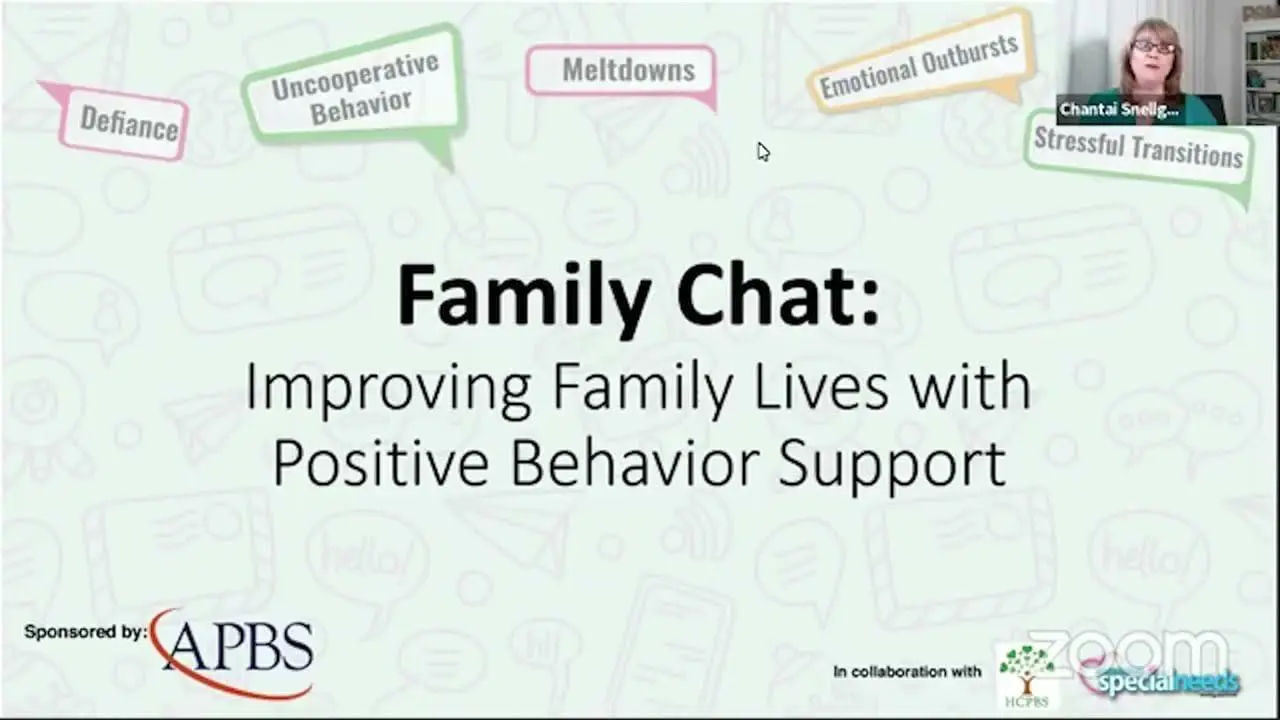 Family Chat Improving Lives with Positive Behavior Support PBS