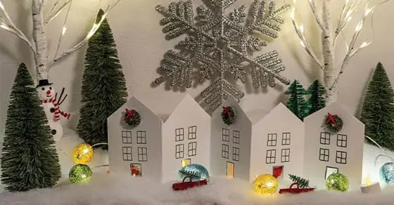 Create a Winter Village Scene with Paper Chain Village