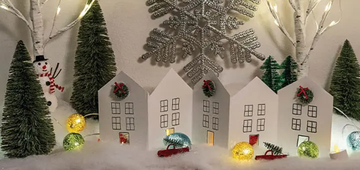 Create a Winter Village Scene with Paper Chain Village