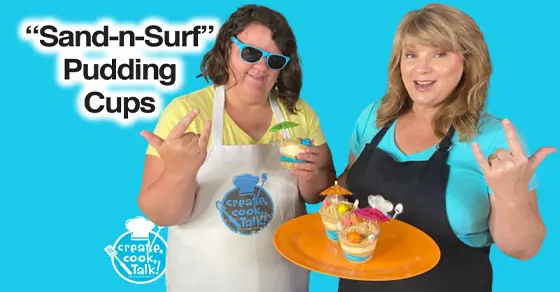 Create, Cook, Talk Sand-n-Surf Pudding Cups