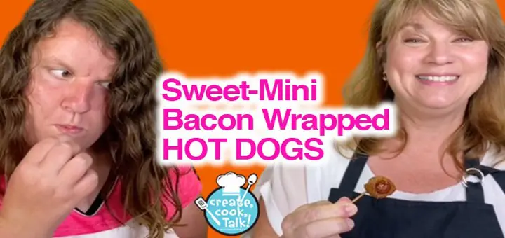 Create, Cook, Talk Sweet Mini Bacon Wrapped Hot Dogs