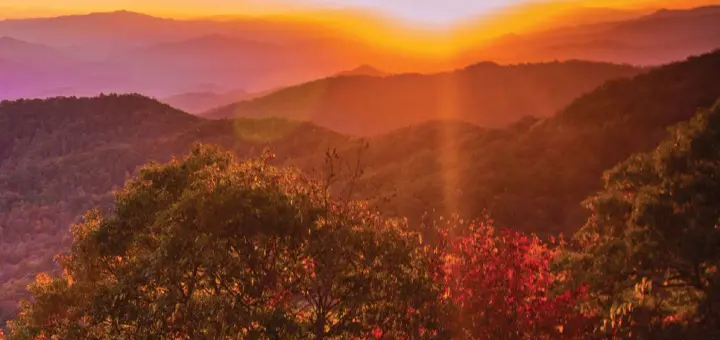 Mommys Timeout Autumn Sunset at the Great Smokey Mountain