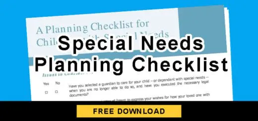 A Planning Checklist for Children with Special Needs