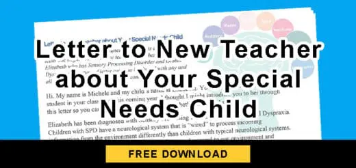 Letter to New Teacher about Your Special Needs Child