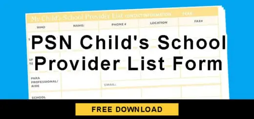 PSN Childs School Provider List Form