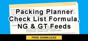 Packing Planner Check List Formula, NG & GT Feeds