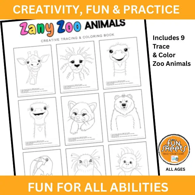 EZY Trace Zany Zoo Animals – Trace, Color & Create Confidence - Image 2