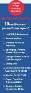 Special Needs Planning Checklists