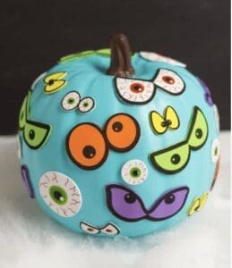 Spooky Eye stickers place all over a pumpkin