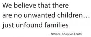 National Adoption Center Quote